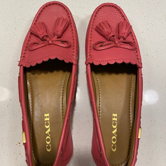 pink coach loafers
